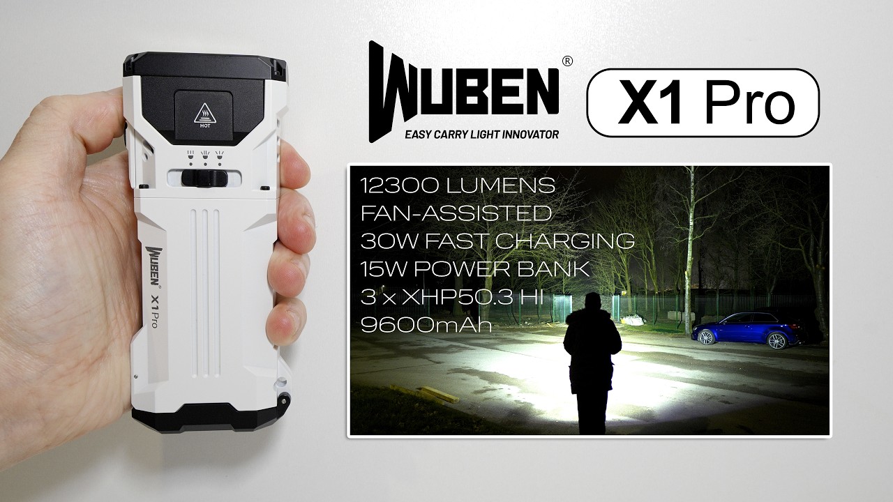 WUBEN X1 Pro ▭ 12300 lumens ▭ Fan assisted flashlight ▭ 30W