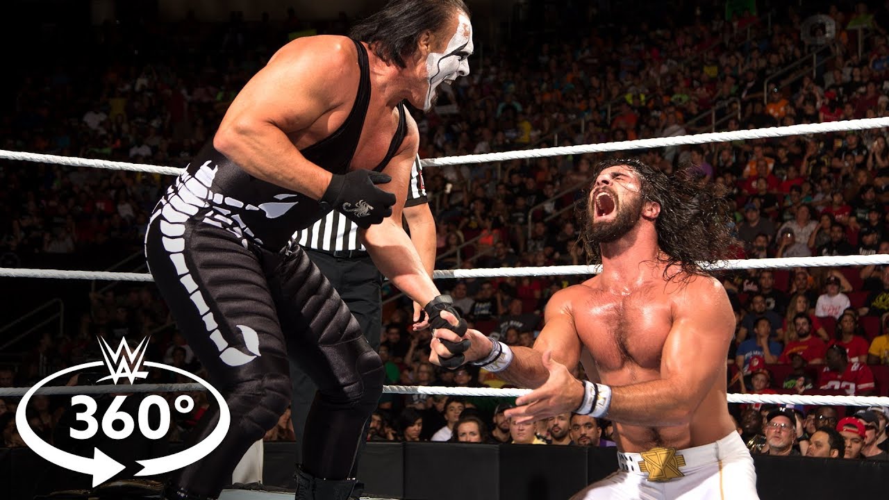 sting and seth rollins relive their night of champions showdown wwe