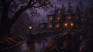 Gothic Manor in the Autumn Rain | Dark Academia Ambience for Lonely Dreamers | Sad Piano Playlist