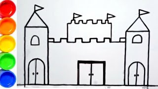 how to draw a castle|🏰 castle drawing|drawing for kids step by step|drawing|kids drawing