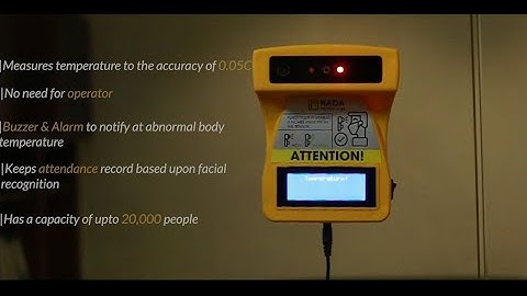 Wall-mounted Thermal Sensor with AI Facial Recognition for Attendance by Rada Technologies.