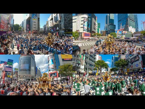 [ 4K ] 渋谷（ハチ公交差点～渋谷109前）に神輿14基集結「金王八幡宮例大祭 神輿連合渡御」Konno Hachimangu  Festival in Shibuya,TOKYO