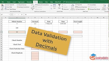 E-23: Data Validation (Part-I) (With Whole Numbers, Decimals, Date, Time, and Text Lenght)