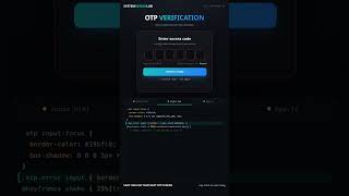 OTP Verification UI — Typing, Error Shake, Verify & Success Animation | HTML CSS JS