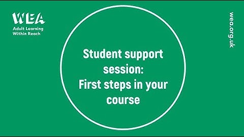 Student Support Session: First steps on Canvas