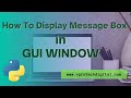 How to Display Message Box in GUI Window || Python||