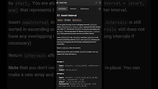 Day-57/100 LeetCode Intervals Series | Insert Interval Explained #coding #leetcode