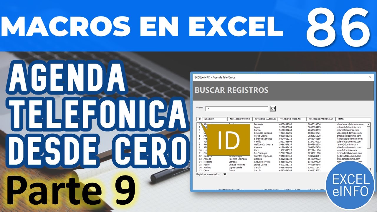 ☎ Agenda telefónica PARTE 9 - Previo a eliminar registros - Curso Excel VBA  y Macros - Cap. 86 