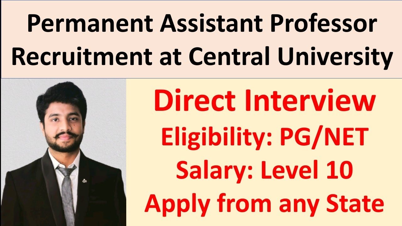 Assistant Professor Recruitment at Central University of Jharkhand ...