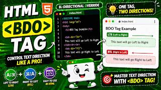 HTML-5 || BI-DIRECTIONAL OVERRIDE (BDO) TAG || TUTORIAL.