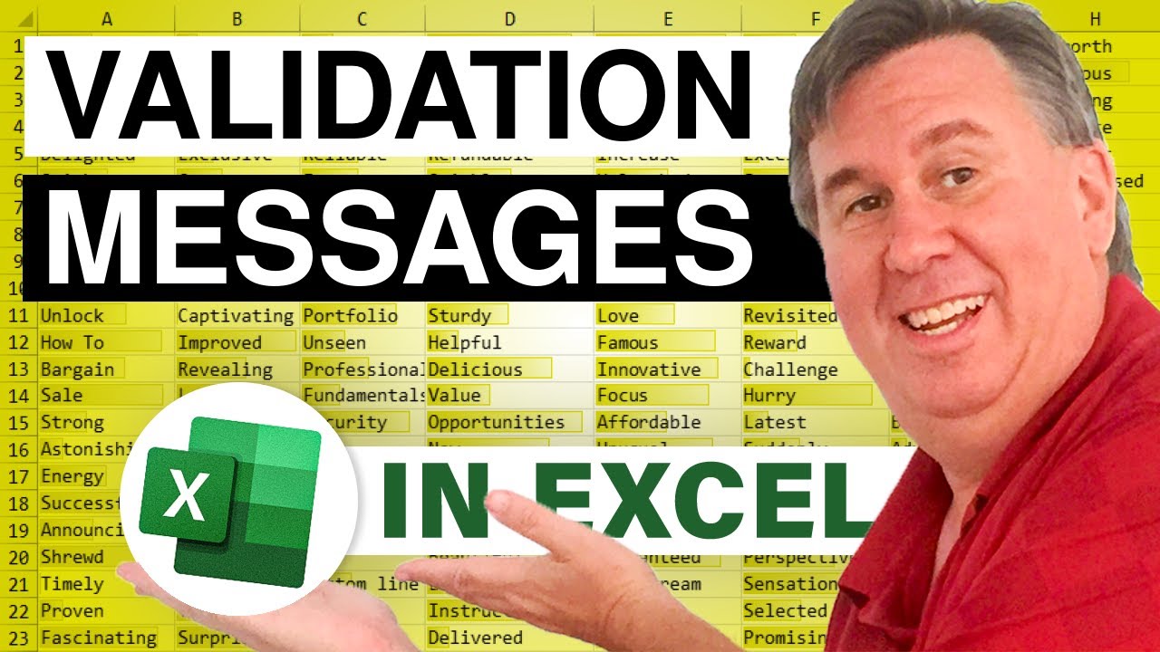 Excel - Enhancing Excel Data Validation: Custom Error Messages & Input Tooltips - Episode 380