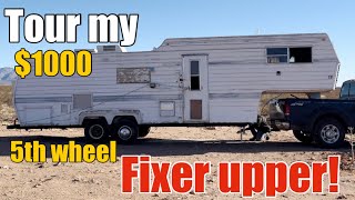 Moving onto our 10 acre Arizona OFF GRID HOMESTEAD! Tour my 5th wheel camper!