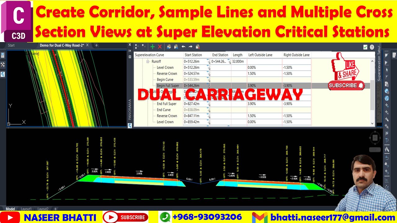 Create Corridor Sample Lines and Multiple Cross Section Views at Super ...