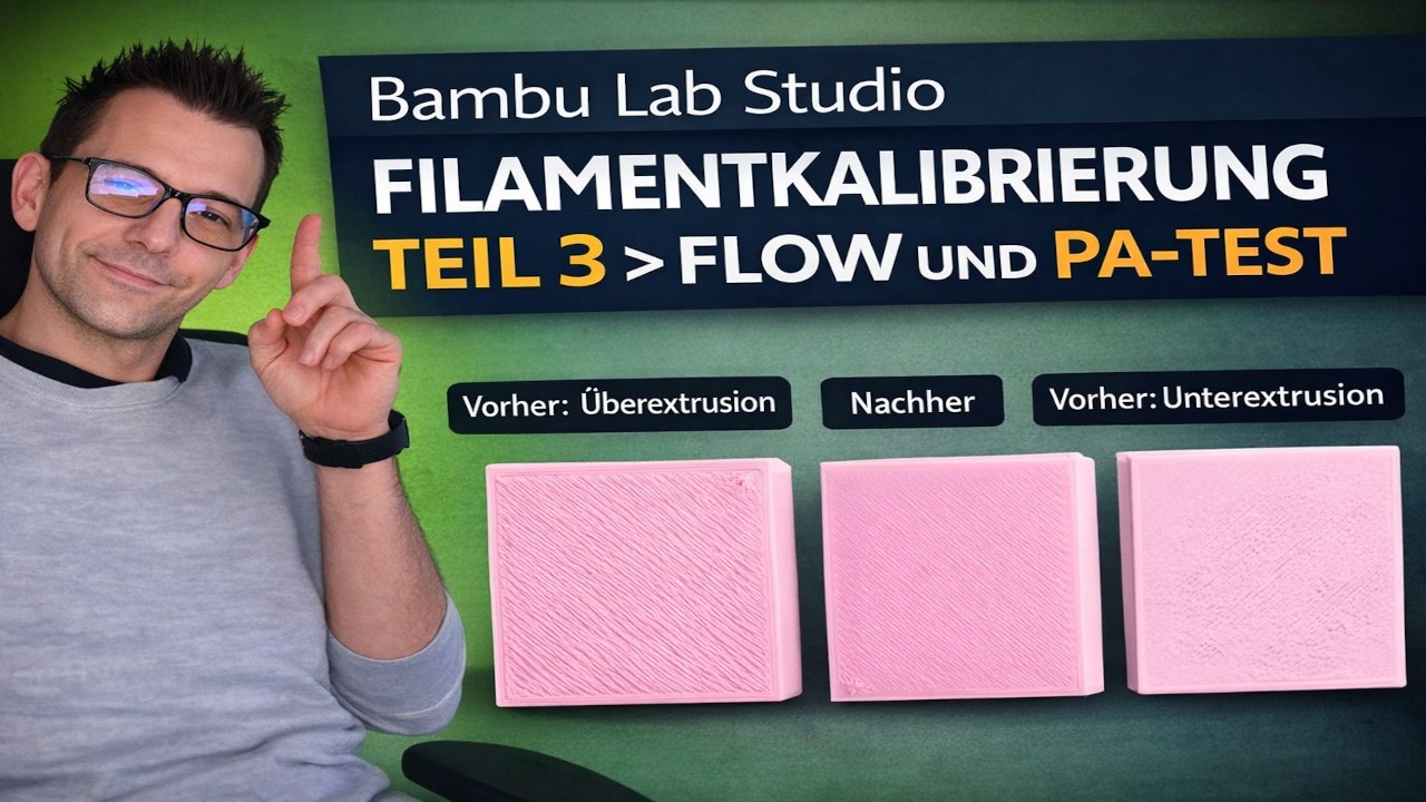 Bambu Lab Studio Filamentkalibrierung Teil 3 – Flow Feinjustierung & PA einstellen | 3D Drucken