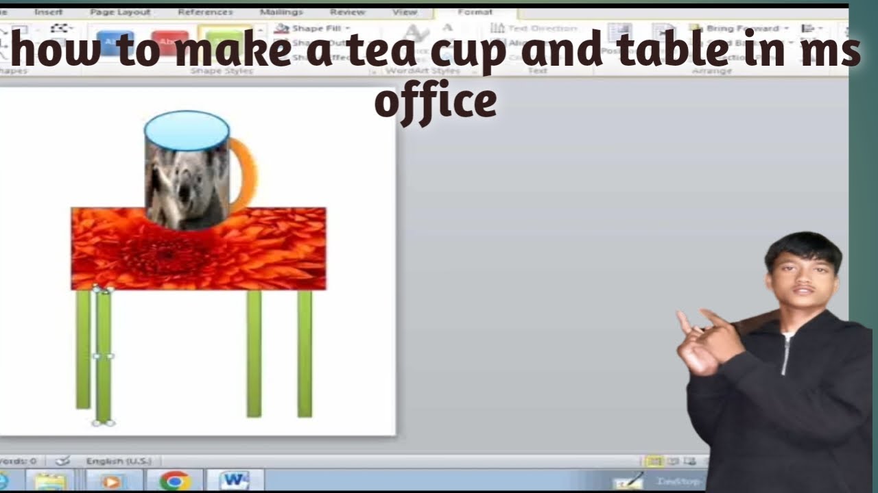 How to design a table and place a tea cup in MS Word | Step by Step ...