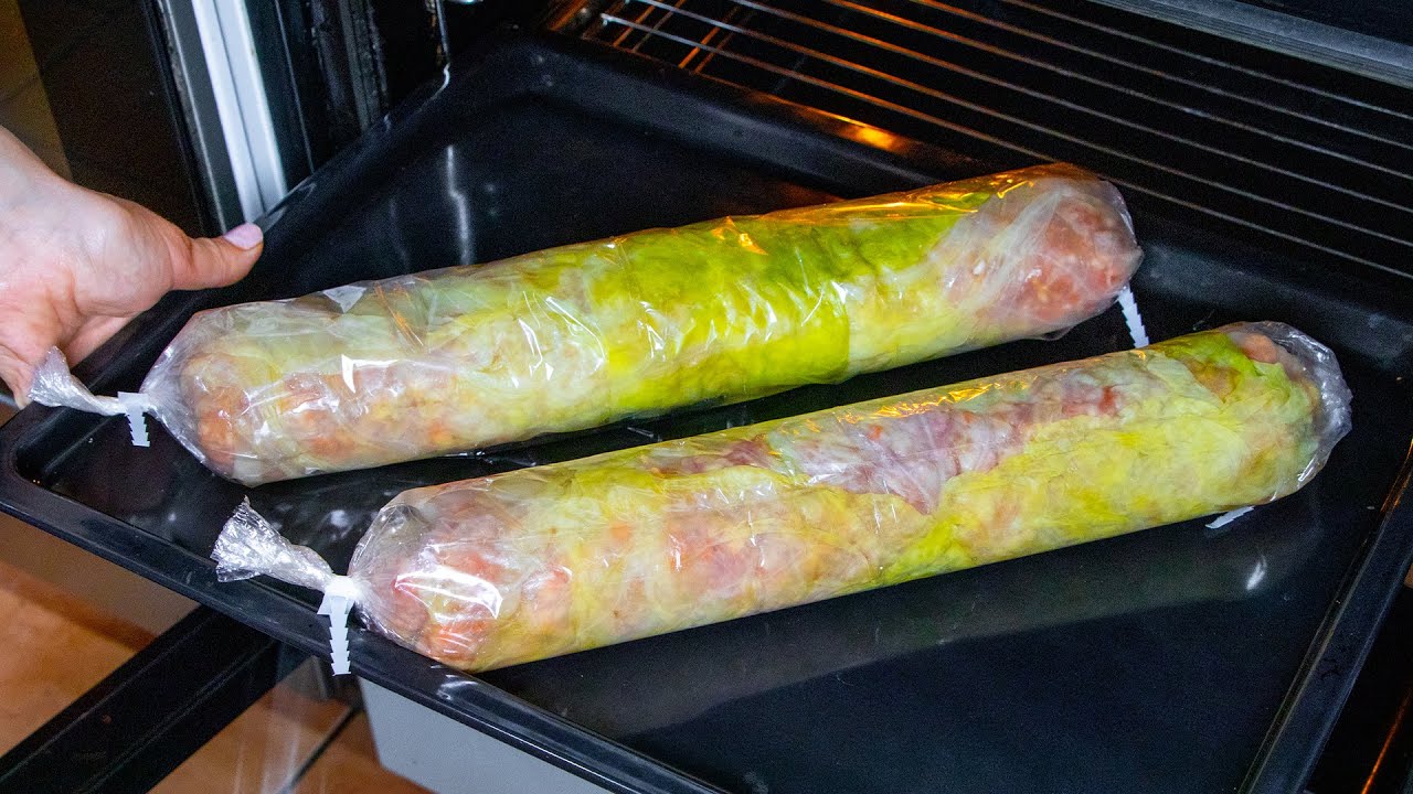 Modern food or how to cook giant stuffed cabbage using foil, into the