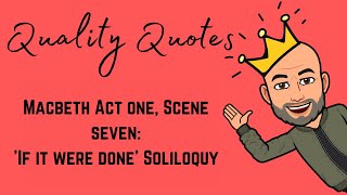 GCSE Quote Analysis Macbeth Act 1, Scene 7: Soliloquy