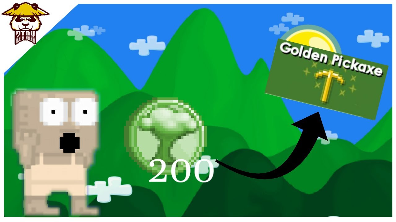 Growtopia Getting Golden Pickaxe! YouTube