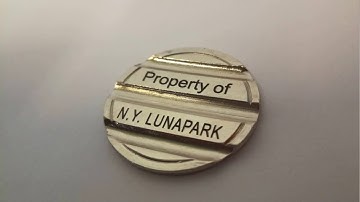 Luna park token marked with Automator VIS laser marker