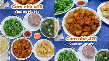 CƠM NHÀ 6 MÓN NGON với thịt kho củ cải, thịt đông, canh cải thịt CÙNG MẸ VÀO BẾP // Quỳnh Mỡ Food