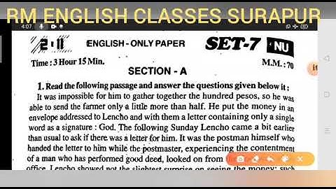 U.P.Board 10th English Unsolved 2011 Set 7 solved by Ramesh Sir