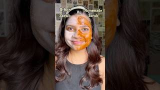 Homemade scrub vs other scrub #shorts #homeremedy #skincare #skincareroutine #youtubeshorts