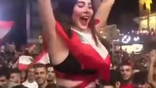 شاهد فضيحه انجي خوري في مظاهرات لبنان 2