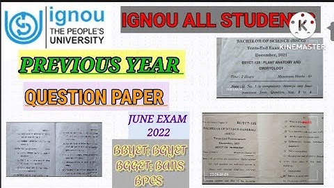IGNOU PREVIOUS YEAR QUESTION PAPERS|| JUNE 2022 EXAM || ENGLISH/HINDI || BSCG BBYET,BGYET,BGGET,BANS