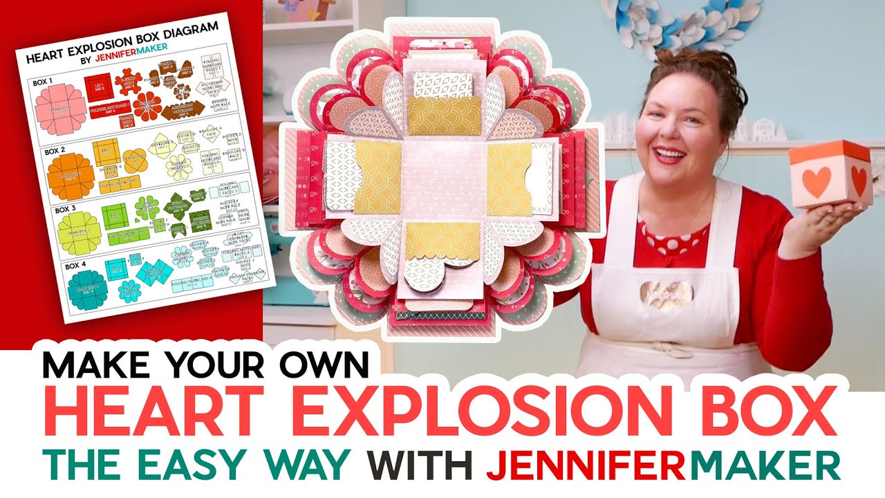 Make A Heart Explosion Box The Easy Way 4 Layers And Lots Of Extras