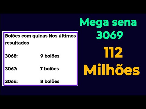Mega Sena 3069: Will it be won by a pool? / More statistics and observations