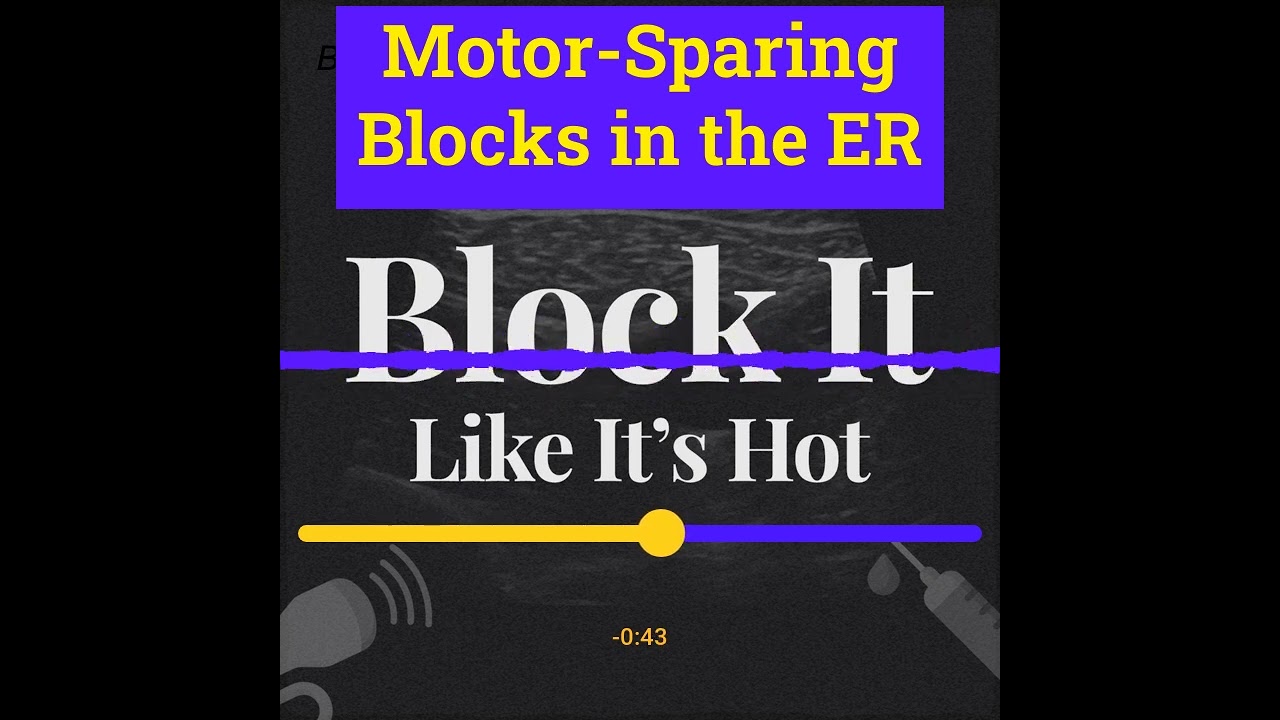Question on Motor Sparing Blocks in the Emergency Room from Christmas Special Episode