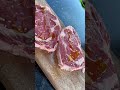 Cooking ribeye steak, grill