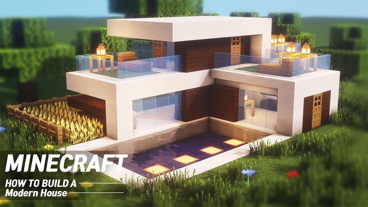 Minecraft : Quartz Small Modern House Tutorial｜How to Build in Minecraft  (#60) - YouTube