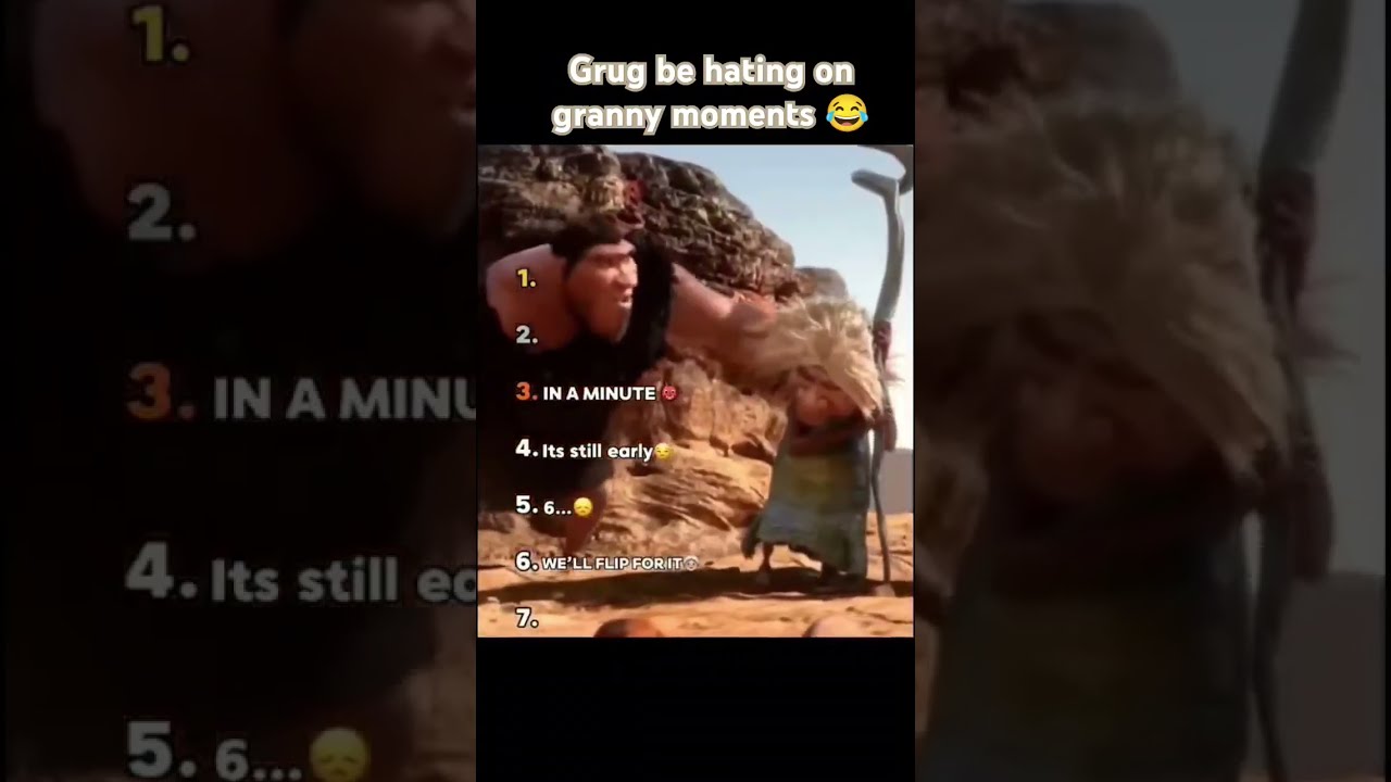Grug Be Hating On Granny Moments Movie Funny Film Croods Memes