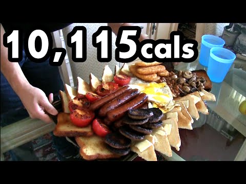 Massive 10,000 Calorie English Breakfast Challenge