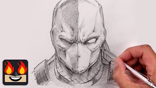 how to draw deathstroke sketch tutorial