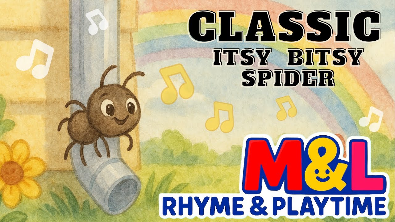 Itsy Bitsy Spider – Nursery Rhyme with Lyrics | Classic Watercolour | M & L Rhyme & Playtime