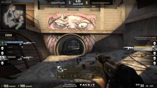 Overpass Clutch 1v4 20 Sec  faceit   Csgo