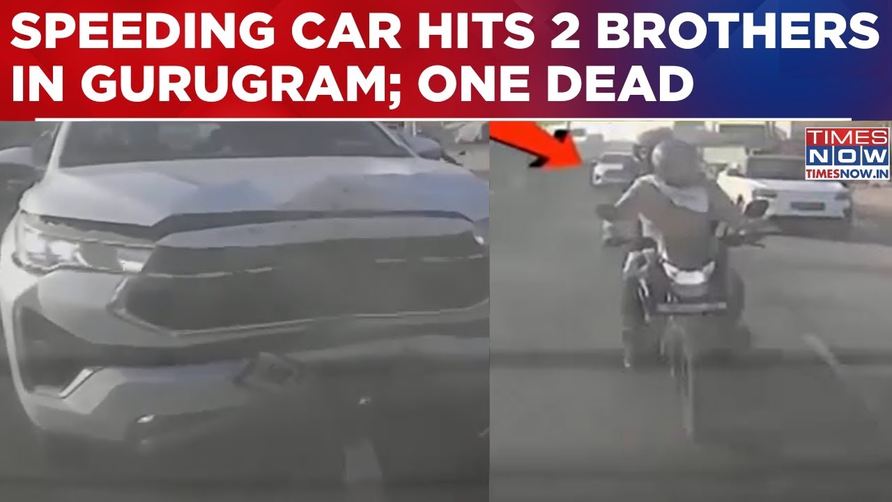 Dashcam Horror In Gurugram: Speeding Car Rams Bike At Red Light; One Brother Dead, Other Critical