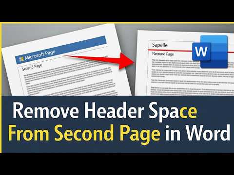 How to remove header space from second page in Word || BACK-SPACE