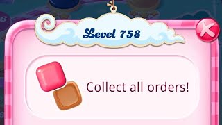 Candy Crush Saga Level 758 [NEW version2023] // NO BOOSTERS // @mommypluto