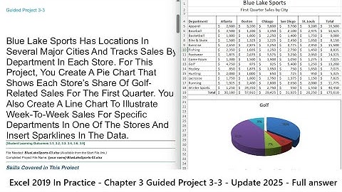 Excel 2019 In Practice - Chapter 3 Guided Project 3-3 - Blue Lake Sports - Update 2025