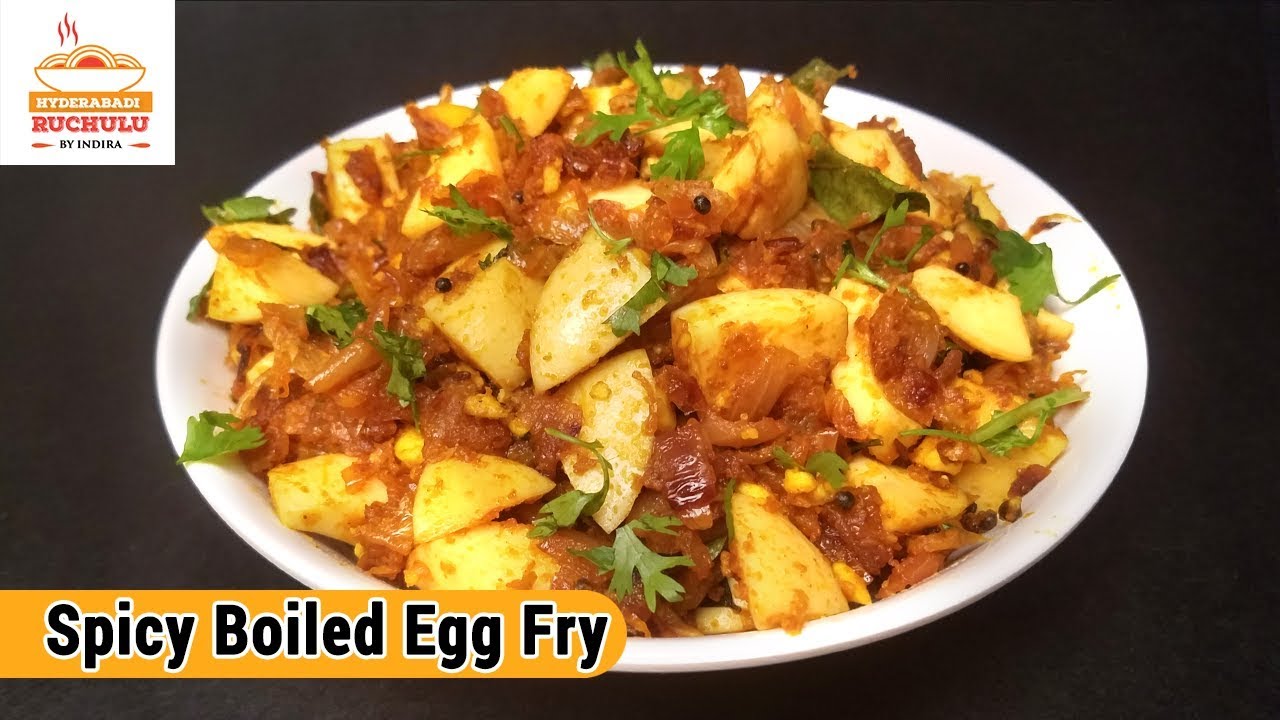 Spicy Boiled Egg Fry Recipe | How to make Egg Curry Side dish | Eggs Fry in Telugu By Hyderabadi | Hyderabadi Ruchulu