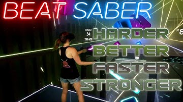 Beat Saber || Harder Better Faster Stronger - Far Out Remix (Expert+) First Attempt || Mixed Reality