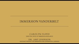Immersion Vanderbilt