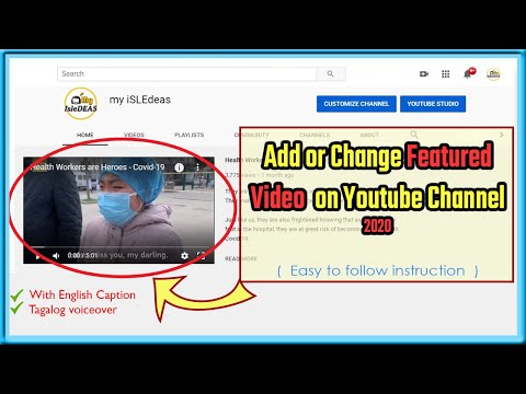 How to add and change featured video on youtube channel 2020