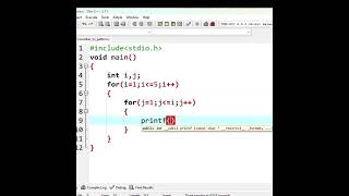 Print number pattern in rightangle triangle shape program in C language  #coding #cprogrmming