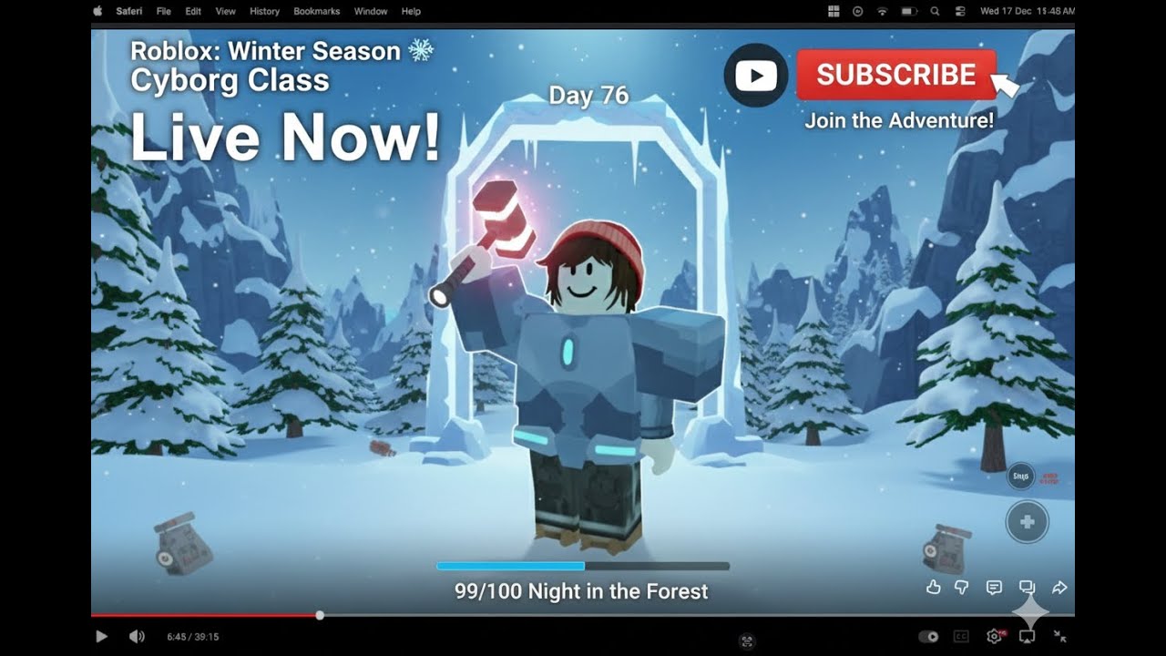 Roblox :Winter season Cyborg class playing 99 night in the forest: day ...