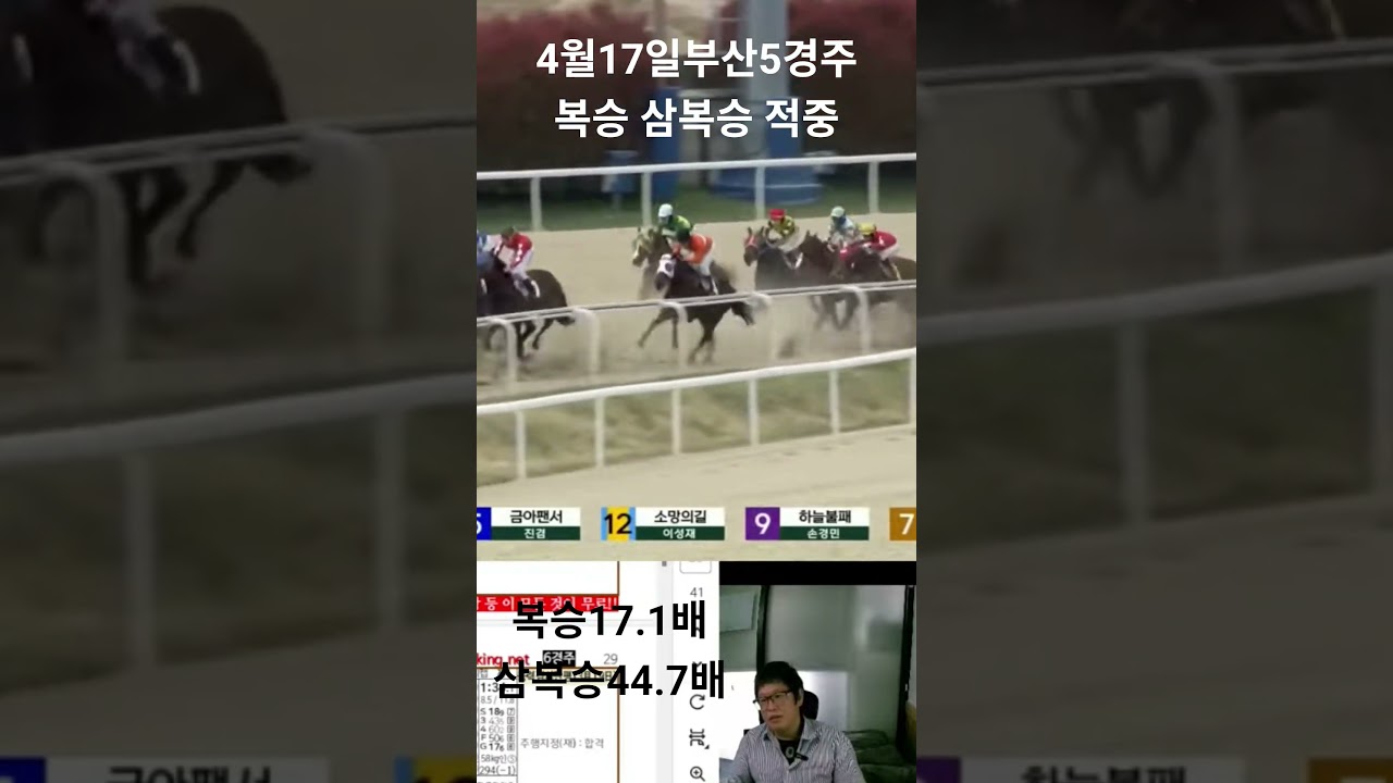 4월 17일 부산 5경주 복승 삼복승 성공
