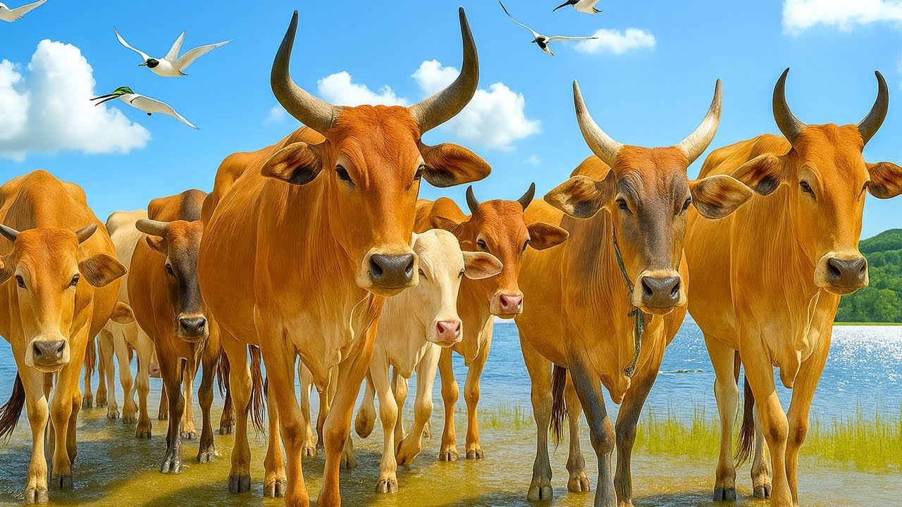 Cow and Ox Sounds Roaming in the Field Calling Friends to Come Home – Funny Cow Sounds 🐄🐮